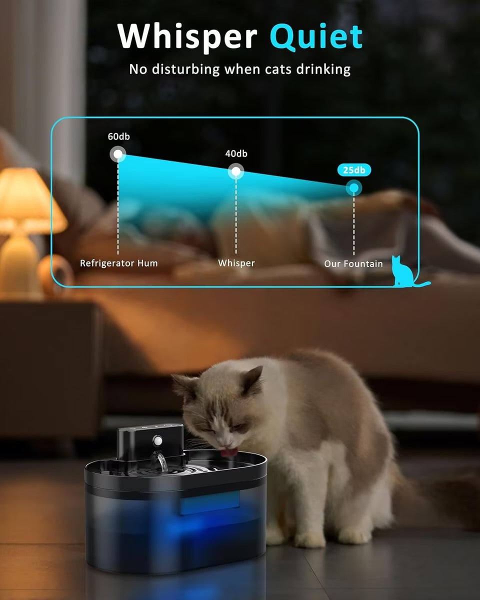 2.2L Runway Charging Induction Automatic Cat and Dog Drinking Fountain Silent Pet Drinking Fountain
